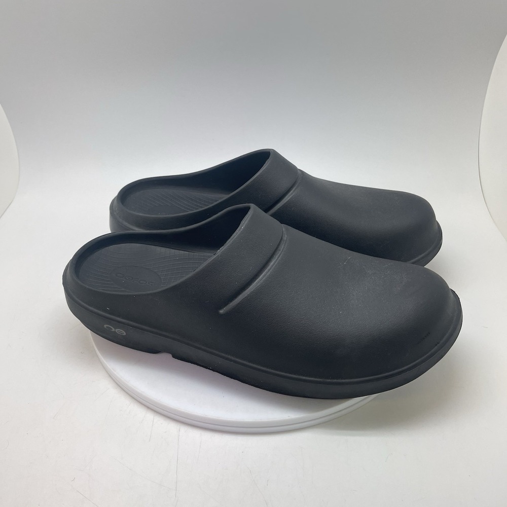 OOFOS OOcloog Clog Mens Size 11 Black Beach Outdoor Slip On Recovery Sandals